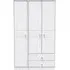 San Jose 3 Door Triple Wardrobe with 2 Drawers - White, MDF
