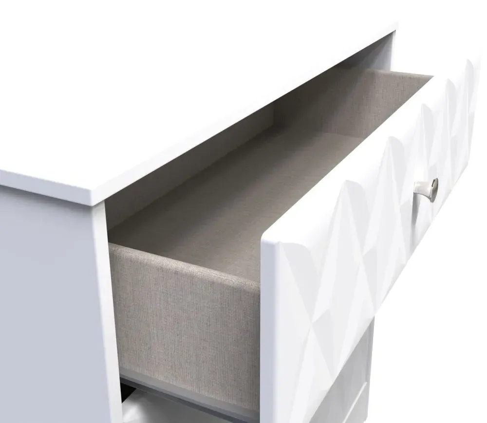 San Jose 3 Drawer Deep Chest - White, MDF