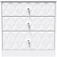 San Jose 3 Drawer Deep Chest - White, MDF