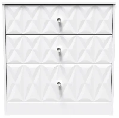 San Jose 3 Drawer Deep Chest - White, MDF