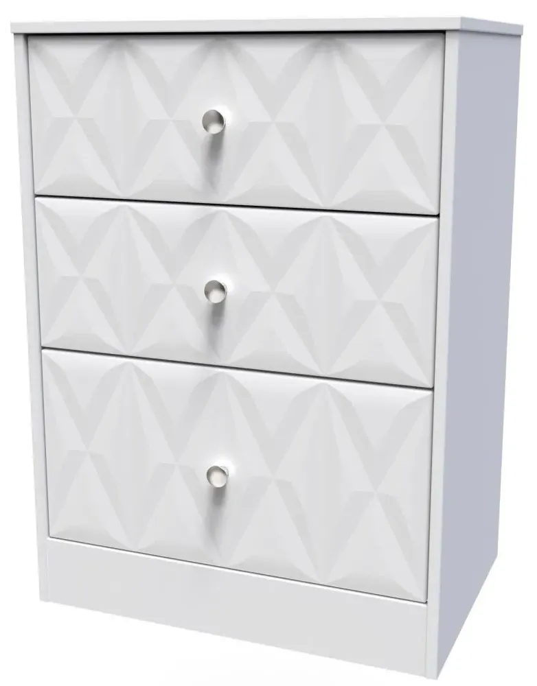 San Jose 3 Drawer Deep Midi Chest - White, MDF