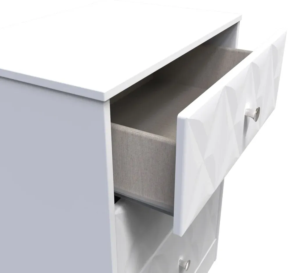 San Jose 3 Drawer Deep Midi Chest - White, MDF