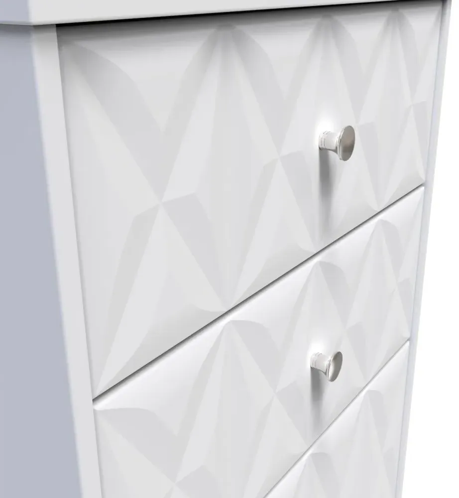 San Jose 3 Drawer Deep Midi Chest - White, MDF