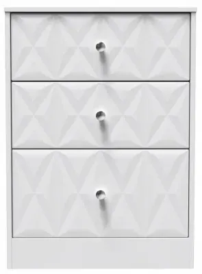 San Jose 3 Drawer Deep Midi Chest - White, MDF