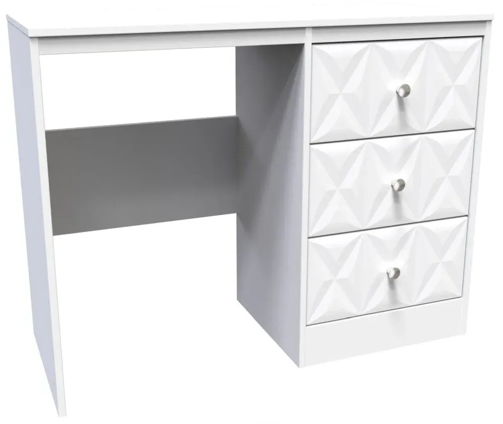 San Jose 3 Drawer Single Dressing Table - White, MDF