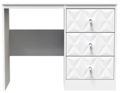 San Jose 3 Drawer Single Dressing Table - White, MDF