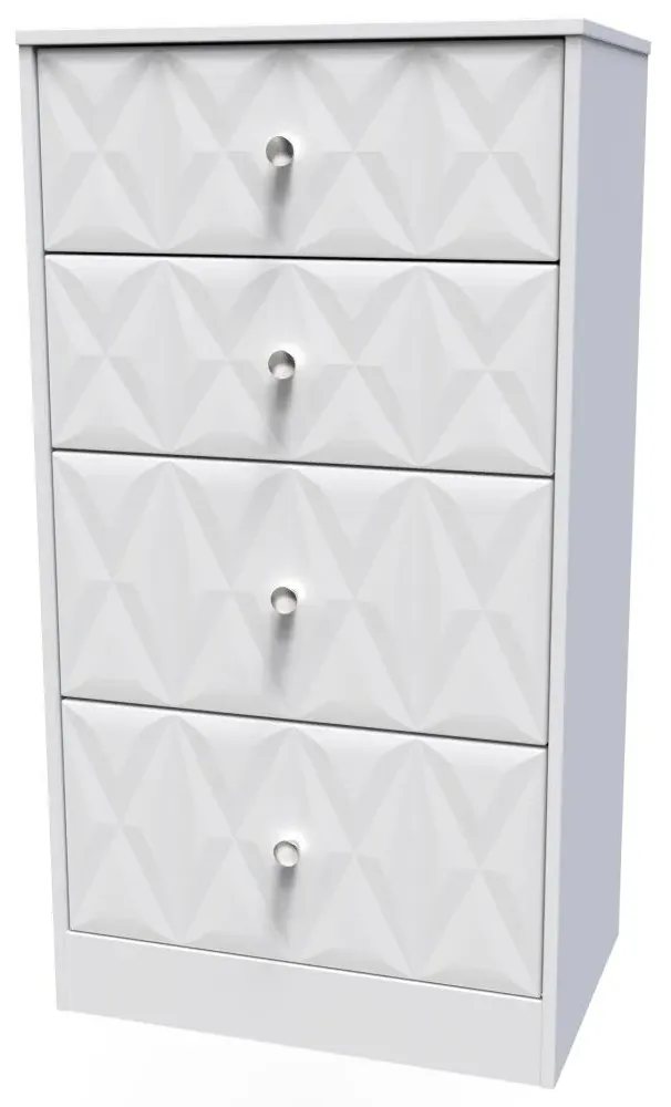 San Jose 4 Drawer Deep Midi Chest - White, MDF