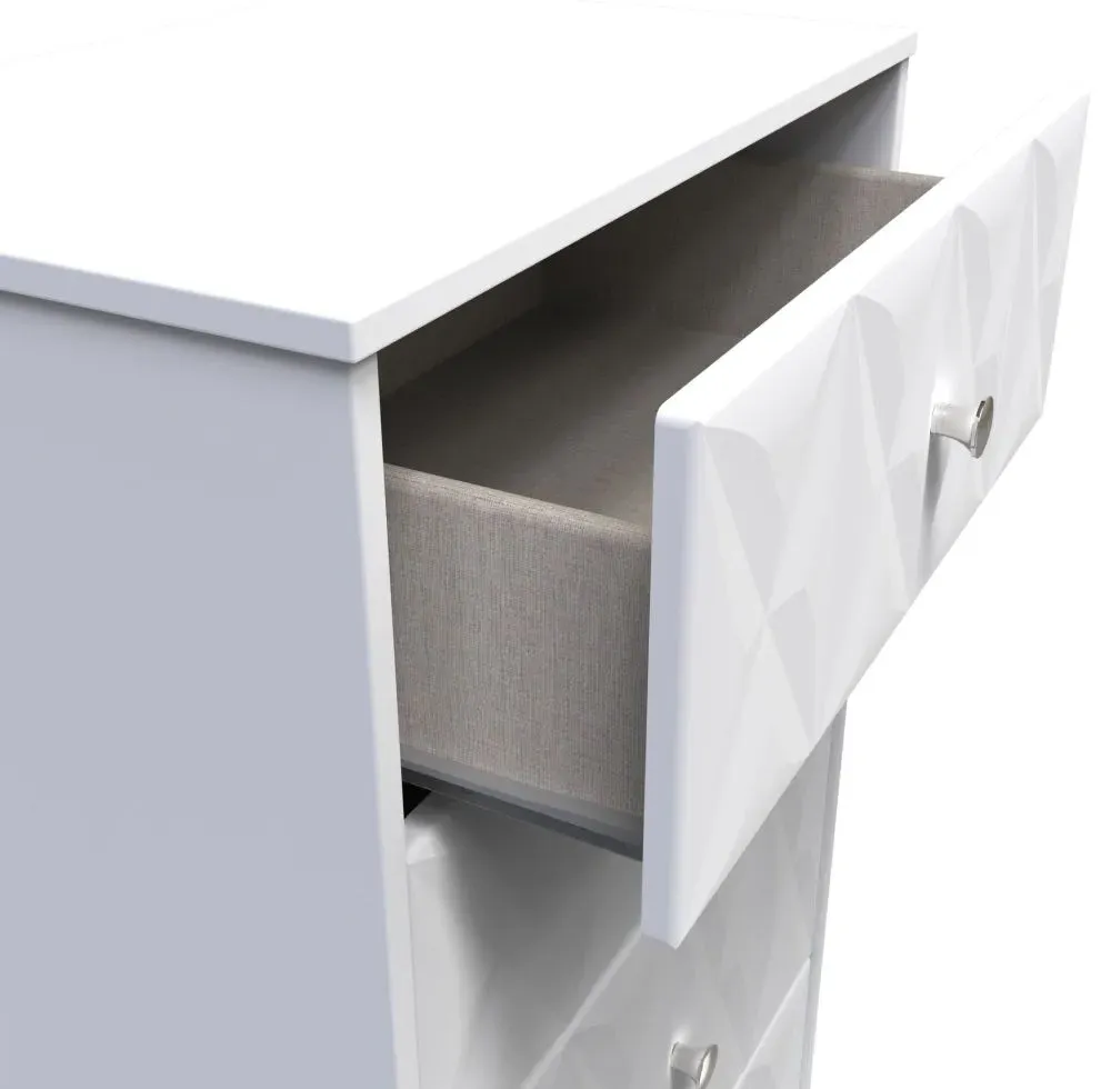 San Jose 4 Drawer Deep Midi Chest - White, MDF