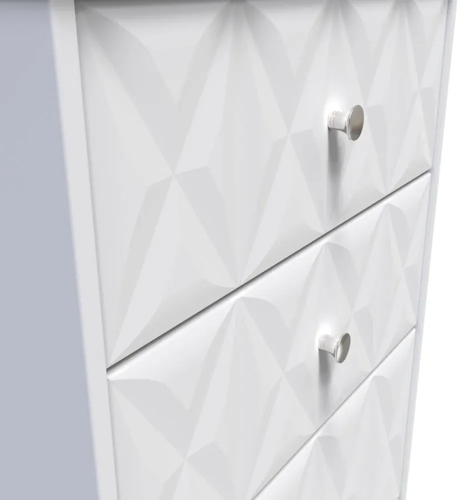 San Jose 4 Drawer Deep Midi Chest - White, MDF