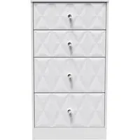 San Jose 4 Drawer Deep Midi Chest - White, MDF