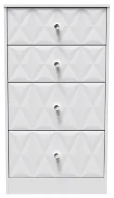 San Jose 4 Drawer Deep Midi Chest - White, MDF