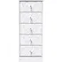 San Jose 5 Drawer Narrow Chest - White, MDF