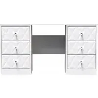 San Jose 6 Drawer Double Dressing Table - White, MDF
