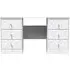San Jose 6 Drawer Double Dressing Table - White, MDF
