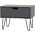 Shanghai 1 Drawer Bedside Cabinet with Hairpin Legs - Graphite