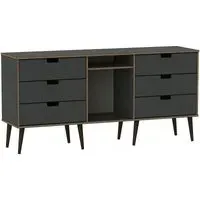 Shanghai 150cm TV Unit with Black Legs - Graphite