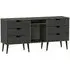 Shanghai 150cm TV Unit with Black Legs - Graphite