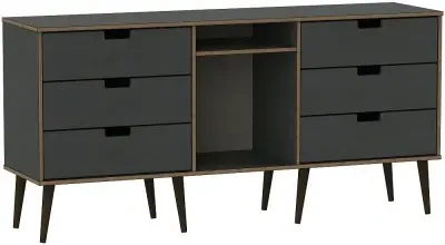 Shanghai 150cm TV Unit with Black Legs - Graphite image