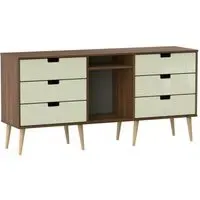 Shanghai 150cm TV Unit with Natural Legs - Cream, Walnut