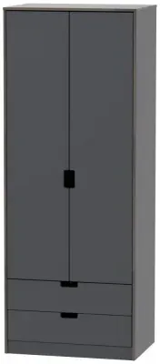Shanghai 2 Door 2 Drawer Tall Wardrobe - Graphite image