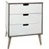 Shanghai 3 Drawer Midi Chest with Natural Legs - White