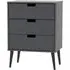 Shanghai 3 Drawer Small Chest with Wooden Legs - Graphite