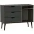 Shanghai 3-Drawer TV Unit with Black Legs - Graphite