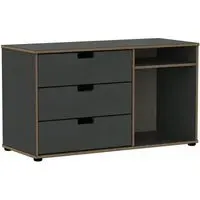 Shanghai 3-Drawer TV Unit with Glides - Graphite