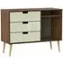 Shanghai 3-Drawer TV Unit with Natural Legs - Cream, Walnut