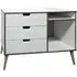 Shanghai 3-Drawer TV Unit with Natural Legs - White