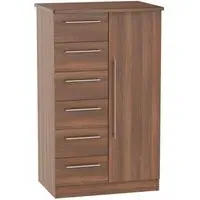Sherwood 1 Door Midi Wardrobe - Noche Walnut