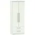 Sherwood 2 Door 2 Drawer Tall Wardrobe - Porcelain Matt