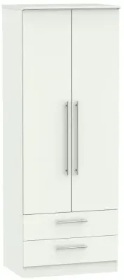 Sherwood 2 Door 2 Drawer Tall Wardrobe - Porcelain Matt image