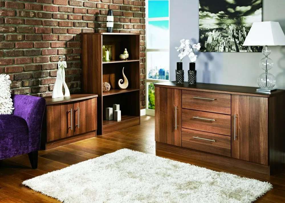 Sherwood 2 Door Low Cabinet - Walnut