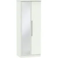 Sherwood 2 Door Tall Wardrobe with Mirror - Porcelain