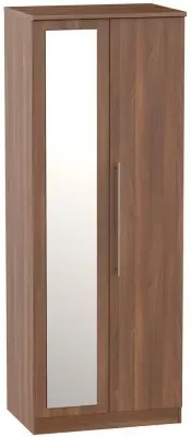 Sherwood 2 Door Tall Wardrobe with Mirror - Walnut