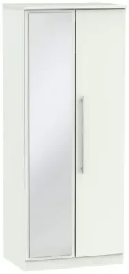 Sherwood 2 Door Wardrobe with Mirror - Porcelain