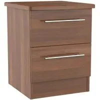 Sherwood 2 Drawer Bedside Cabinet - Walnut