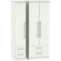 Sherwood 3 Door Tall Wardrobe with 4 Drawers - Porcelain