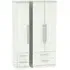 Sherwood 3 Door Tall Wardrobe with 4 Drawers - Porcelain
