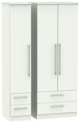Sherwood 3 Door Tall Wardrobe with 4 Drawers - Porcelain image
