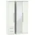 Sherwood 3 Door Tall Wardrobe with Mirror and Drawers - Porcelain