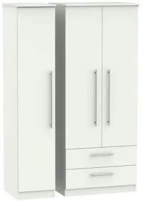 Sherwood 3-Door Triple Wardrobe with Storage - Porcelain image