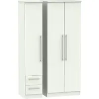 Sherwood 3-Door Wardrobe with 2 Drawers - Porcelain
