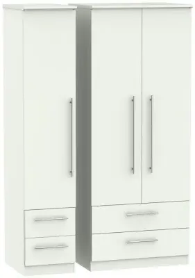 Sherwood 3-Door Wardrobe with 4 Drawers - Porcelain image