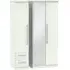 Sherwood 3-Door Wardrobe with Mirror and Drawers - Porcelain