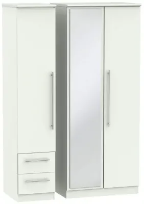Sherwood 3-Door Wardrobe with Mirror and Drawers - Porcelain image