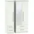 Sherwood 3-Door Wardrobe with Mirror - Porcelain