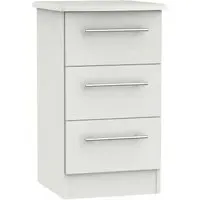 Sherwood 3 Drawer Bedside Cabinet - Grey