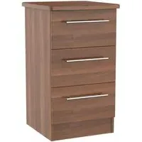 Sherwood 3 Drawer Bedside Cabinet - Noche Walnut